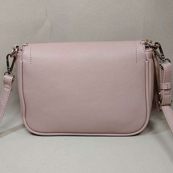 NWOT Elegant Faux Leather Fringe Casual Cute Pink Crossbody Bag Purse - Picture 3 of 13